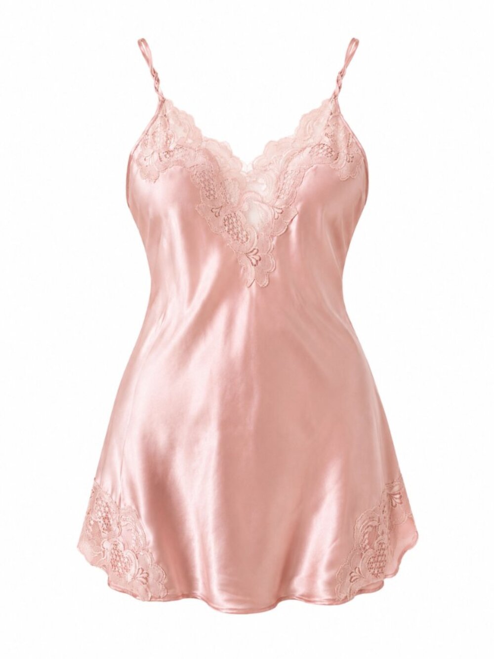 Rare Vintage Victoria’s Secret Gold Label Pink Satin Lace Slip Nightgown Size M